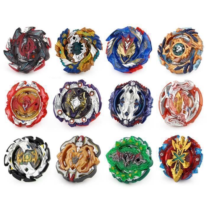 Set De 12 Toupies Turbo 4D Avec 3 Lanceurs – Jouet De Combat En Métal Et Plastique – Cadeau Enfant – WWZI
