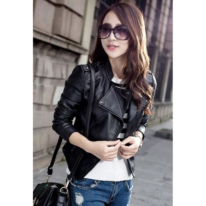 Veste femme best sale style motard