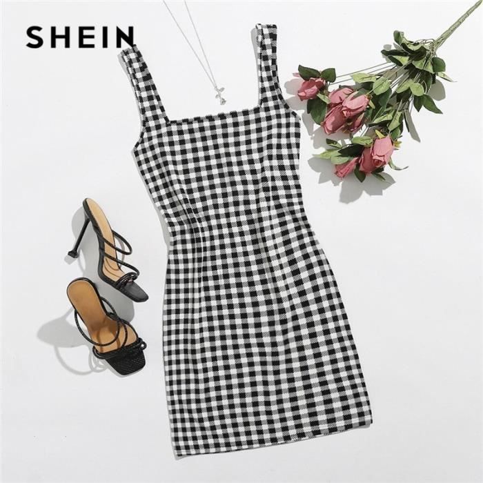 Shein robe deals a carreaux