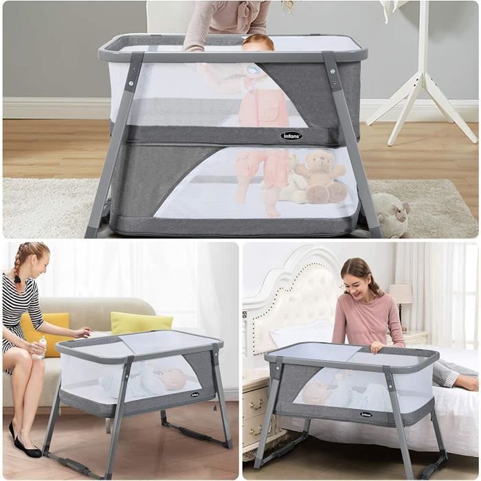 Lit Parapluie Bébé GOPLUS 6 En 1 Vert - Pliable Avec Table à Langer, Panier, Jouets Et Boîte à Musique