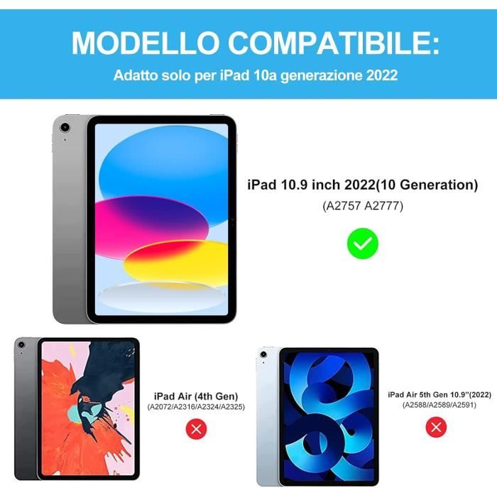 Étui Clavier Pour Ipad 10E Génération 2022, New Smart Folio Cover Pour  Apple 2022 Ipad 10,9 Avec Clavier Bluetooth En 7 Coul[J2826]