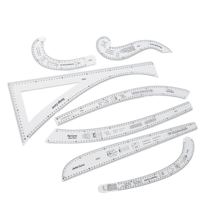 DIHAN #K114 Règle de couture pour pantalon de femme à l'échelle 1:4 Règle de couture Règle de couture Règle de vêtement Courbe de frech