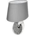 BRUBAKER Set de 2 lampes de table ou de chevet anneau en pierre argentée - Lampe de table moderne avec base en céramique-2