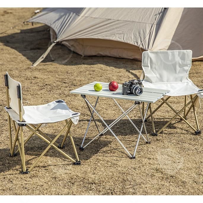 Table de camping pliable et deux chaises de camping pliables - PEARL