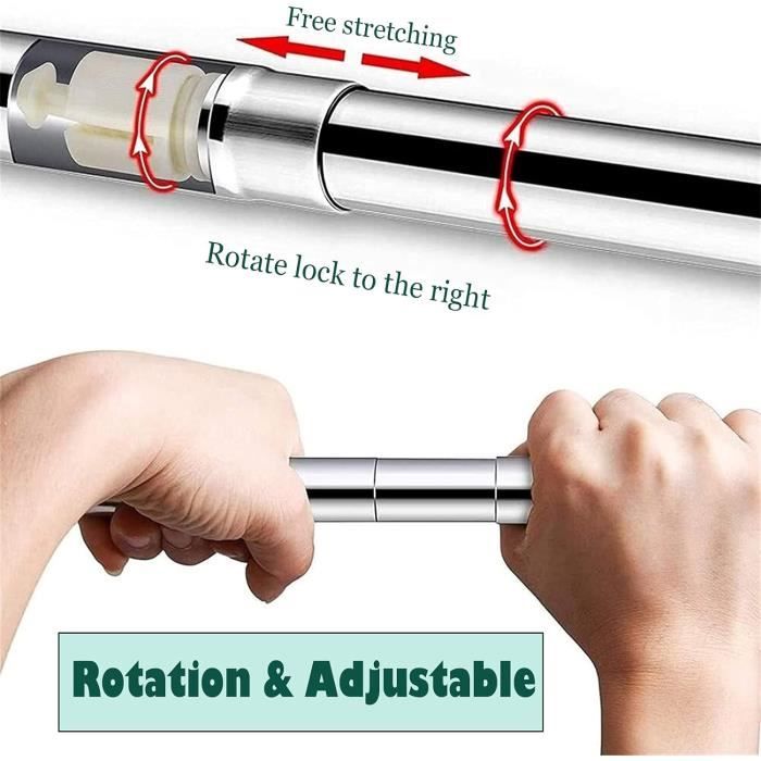 Tringle à Rideau De Douche En L Réglable - Inox Argenté 70-100x70-100cm - Neuf