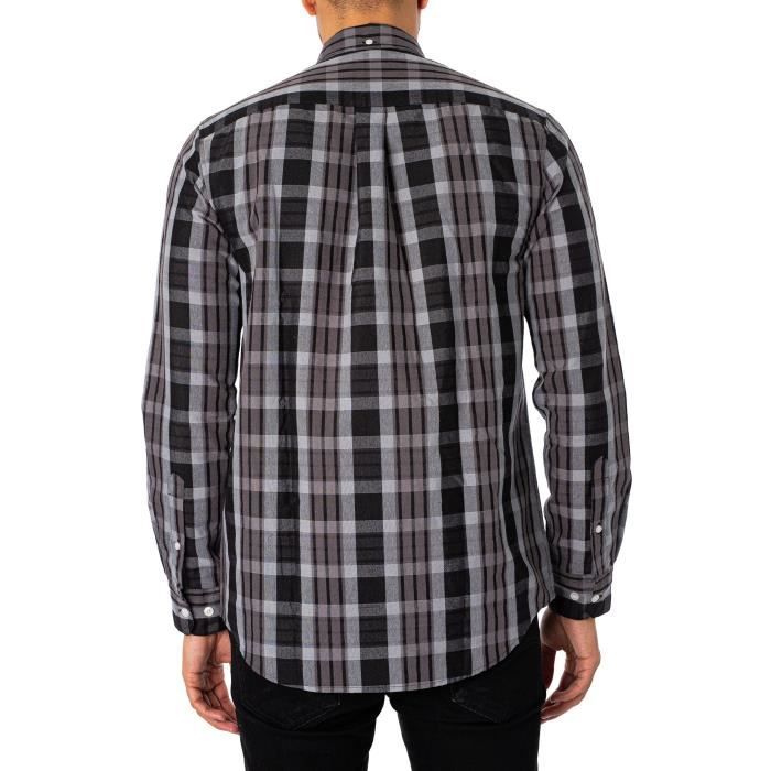 Chemise Carreaux Crawford Farah Homme Noir Noir