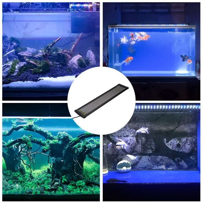 15w Lampe Led Aquarium, 40-47cm Rampe Led Avec Minuterie, Dimmable, Support  Reglable, Pour Eclairage(blanc, Bleu, Rouge)