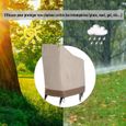 Housse de protection pour chaises de jardin empilables OUTSUNNY - Oxford haute densité 600D - Beige café-3