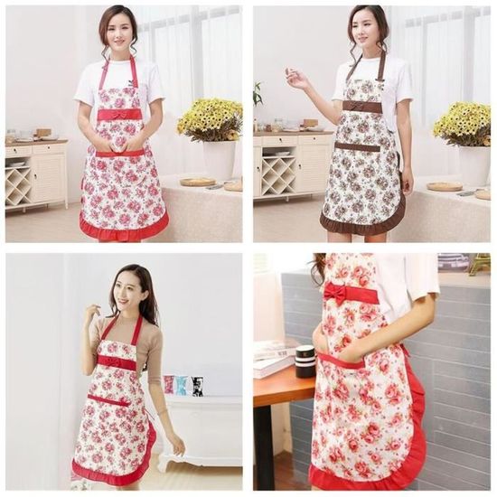 Tablier De Cuisine à La Mode Pour Femme Et Adulte, Tablier De Travail De Style Floral, Respirant Pour La Maison – Acheter Les Meilleurs Produits Dans La Boutique En Ligne