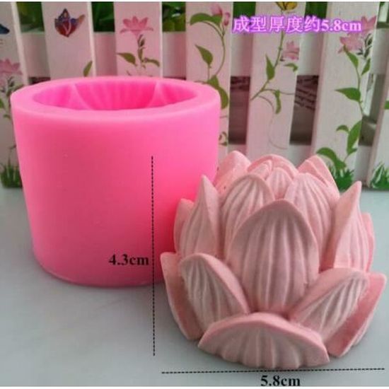 Fleur de Lotus Silicone Bougie Moule Gypse Silicone Moule Gâteau Chocolat Moule