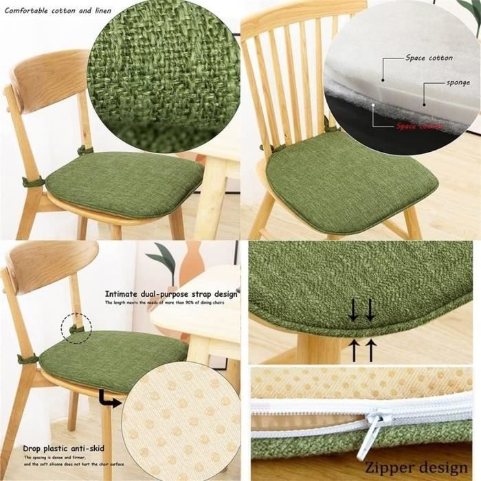 Set 2 Cuscini Rotondi Per Sedie In Cotone E Lino – Diametro 40/45/50 Cm, Spessore 7 Cm, Vari Colori - 5