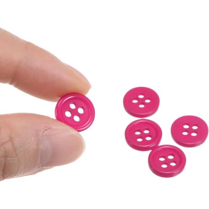 15 Boutons Ronds Résine Noire 30mm - Boutons 4 Trous Pour Couture Et Création