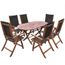 7 Pcs Meuble De Jardin Pliable Bois D Acacia Salon De Jardin