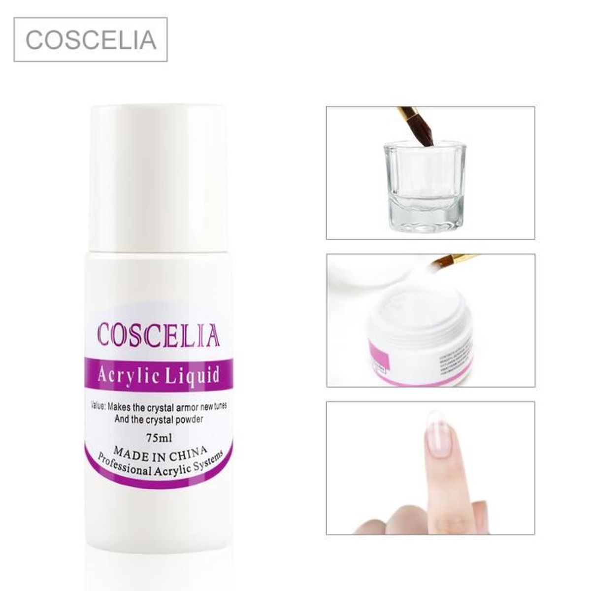 COSCELIA 75ML Slip Solution pour Poli Extension Gel Acrylique Ongle