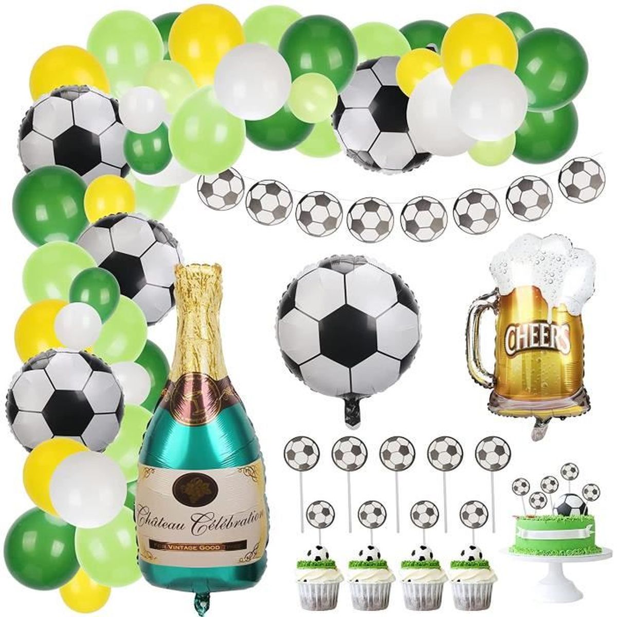 49 Pcs Football Decorations Anniversaire Garcon Enfant Anniversaire Football Ballon Ballon Baudruche Foot Latex Avec Banniere Cdiscount Maison