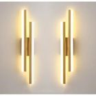 MEGAWISE 2Pcs Applique Murale Intérieure LED, 16W 3 Température de Couleur Lampe Murale Moderne, pour Chambre, Salon, Couloir, Escalier, Or