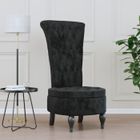 vidaXL Chaise à dossier haut noir velours conception de bouton 352468