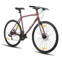 Hiland Vélo de route 28",vélo de ville avec freins à disque pour hommes et femmes,Cadre en alliage d'aluminium，Shimano 21
