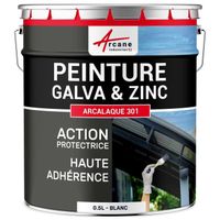 Peinture acier et tôle galvanisé, zinc : Arcalaque 301 -  -  0,5 L RAL 9003 - Blanc