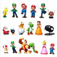 18 pcs / lot Super Mario Bros. PVC figurine jouet modèle princesse pêche, Luigi, champignon, Odyssey Donkey Kong