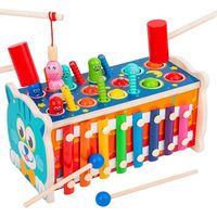 Jouet en Bois Éducatif Xylophone,Jeu de pêche Musical Montessori Jouet éducatif pour Les Tout-Petits âgés de 1 à 5 Ans