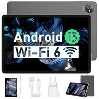 Blackview Tab 70 WiFi Tablette Tactile 10.1 pouces Android 13 2.4G+5G WiFi 6, RAM 6 Go ROM 64 Go-SD 1 To 6580mAh  - Gris