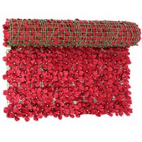 Fleur artificielle Clôture Treillis clôture Panneaux de jardin Mur Confidentialité Clôture Adornment Yard mariage rouge 50x300CM