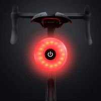 Feu arrière de vélo rechargeable LED USB étanche - GOTOSEEU - 5 modes d'éclairage - Noir