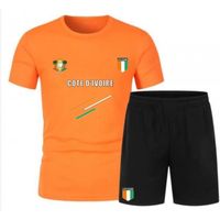 Ensemble de Foot short et maillot Côte Ivoire orange enfant