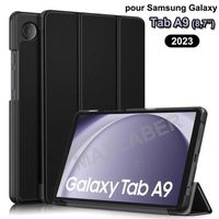 Housse Étui Samsung Galaxy Tab A9 (8,7") Coque Galaxy Tab A9 (2023) en Cuir PU Antichocs, SM-X110/X115, Noir