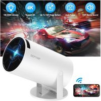 Mini Projecteur Portable, Android 12 Videoprojecteur,150 ANSI, Android 12, Wi-Fi 6, 1280x720P HD, Support 4K