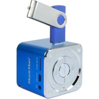 MUSICMAN MINI SOUNDSTATION Mini Enceinte portable avec lecteur MP3 intégré, port USB et fente carte micro SD jusqu'à 32 GB - Bleu