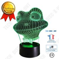 TD® Lampe 3D LED Optique Veilleuse Tête de Crapaud  Grenouille 7 Couleurs Changeantes Décoration / Chambre Bureau / ABS Acrylique
