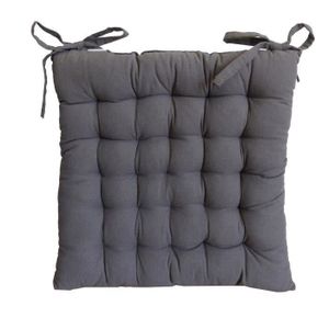 Galette de chaise 25 points 37.5 x 37.5 x 4 cm GRIS FONCE