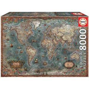 PUZZLE Puzzle 8000 pièces mappemonde historique - 18017 - EDUCA Borrás