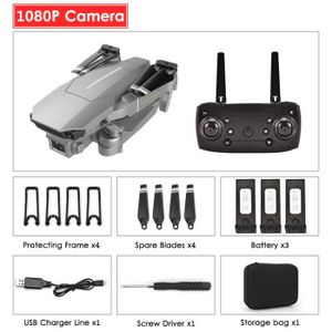 DRONE Argent 1080P 3B-Mini Drone E100 avec caméra HD 4K,
