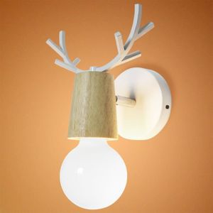 30cm blanc Applique murale LED nordique minimaliste salon chambre lecture lampe de chevet avec interrupteur lampe tournante cr/éative en bois massif 4