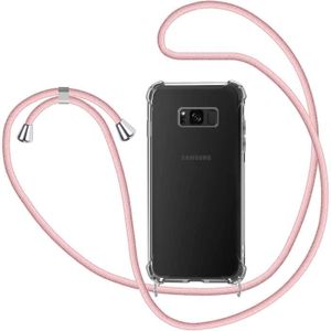 2ndSpring Coque avec Collier Compatible avec Samsung Galaxy S8,Tour de Cou Lanière en Corde Pendentif Housse,Rose Gold 