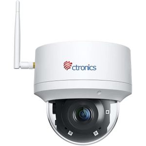 CAMÉRA IP Ctronics 2K 4MP Caméra Surveillance WiFi Extérieure Dôme Caméra IP Détection Humaine Suivi Automatique Alarme Audio (Blanc)