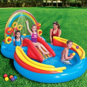 PATAUGEOIRE Intex Piscine gonflable Rainbow Ring Play Center 297x193x135cm 57453NP 3202797