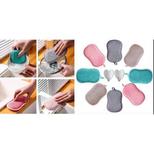 6Pcs Kit Eponge Microfibre Lavable Reutilisable Vaisselle Magique  Antibacterienne Hygienique Double Face Grattante Brosse - Cdiscount Au  quotidien