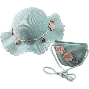 CHAPEAU - BOB Chapeau de plage pour enfant 2 à 6 ans - Chapeau de paille - Chapeau de paille - Chapeau pour bébé fille - Baptême,Vert