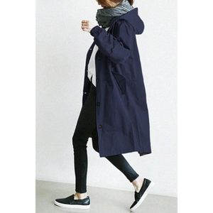 Imperméable - Trench Trench-Coat Long pour Femme Trench Couleur Unie Co