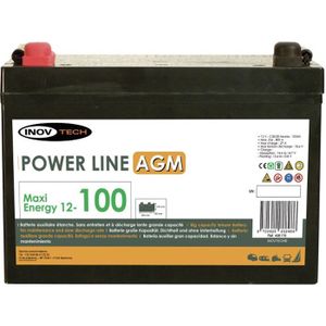 BATTERIE VÉHICULE ELEKTRON Batterie Auxiliaire Power Line AGM 100 A