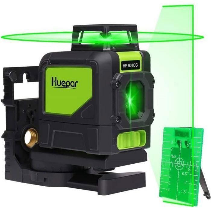 Niveau Laser, POPOMAN Laser Croix Vert, 1 x 360° Ligne Laser, Charge USB et  5200mAh Batterie Rechargeable, 5 Ligne et 360° Pivot131 - Cdiscount  Bricolage