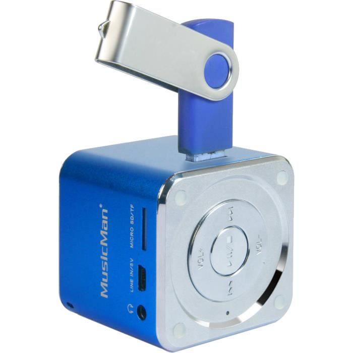 Mini Enceinte bluetooth kit mains libres micro SD USB métal Vert