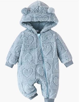 Combinaison Pyjama Bébé Hiver Minetom - Velours Doux, à Capuche - Salopette One-Piece Chaud Pour Fille Et Garçon