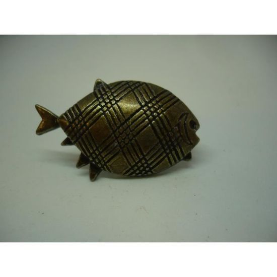 Duo D'Anciens Boutons En Métal - Motif Poisson (2,2 Cm) - Occasion - Collection