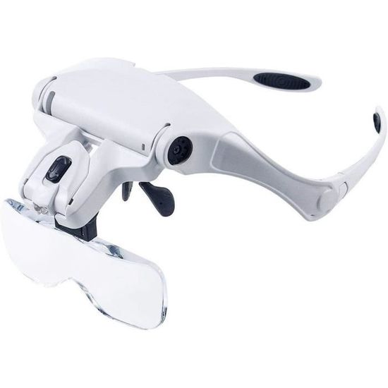 Extension de cil 5 serretête réglable loupe loupe avec loupe lumière LED loupes pour faux cils