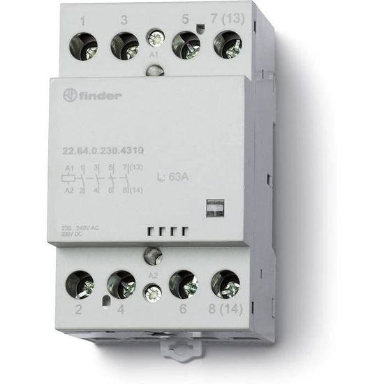 Finder 223200244320PAS - Contattore modulare 24 Vac/dc 2 NO 25 A